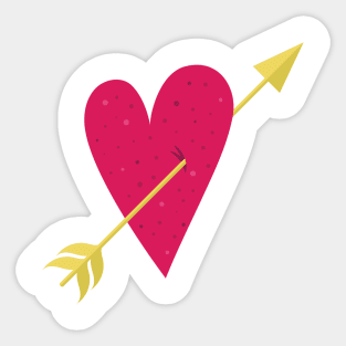 Valentine's Day Cute Heart with arrow through Sticker